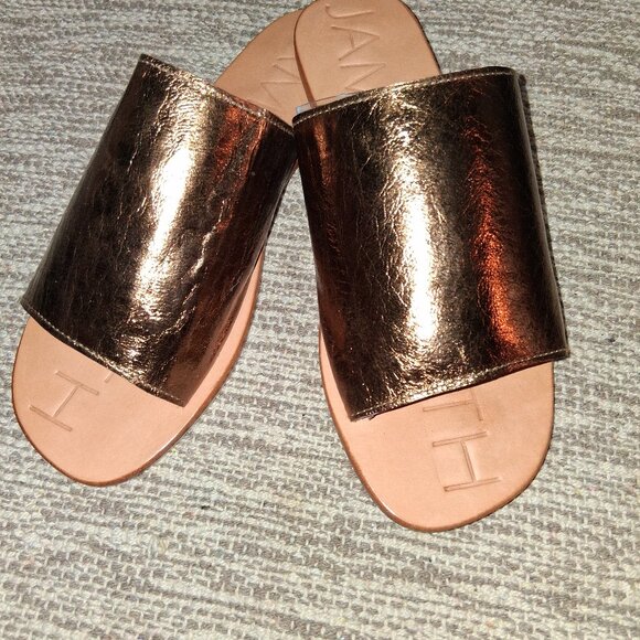 James Smith Bronze Lether Sandals - Picture 1 of 2